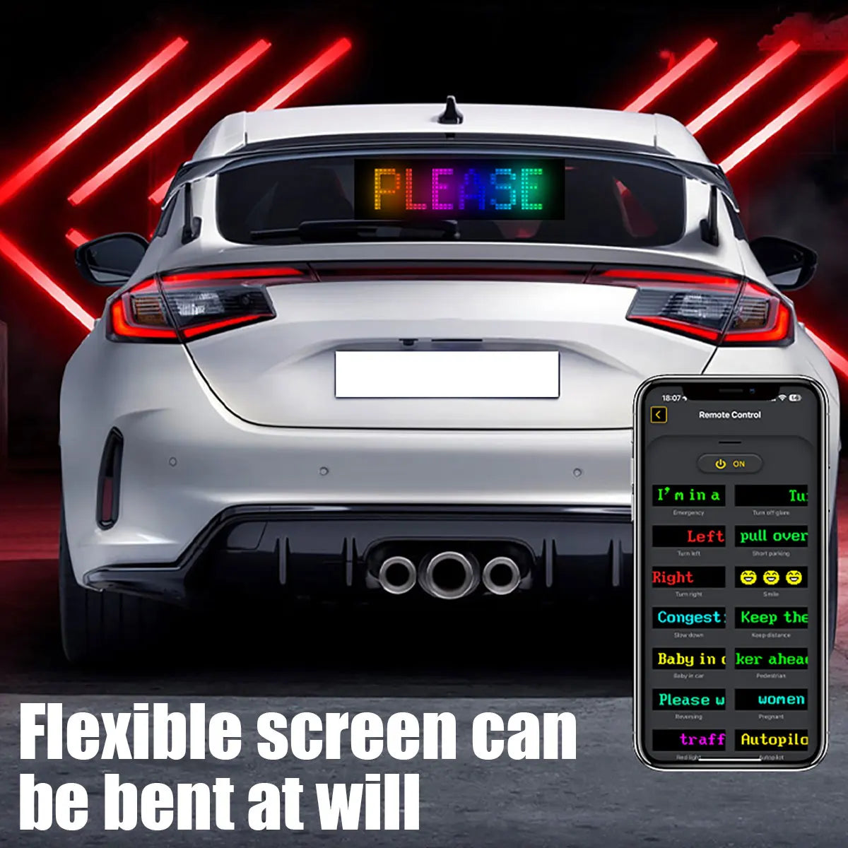 LED Pixel Reclamebord voor Auto